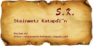 Steinmetz Katapán névjegykártya